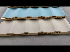 실내 장식 회색 벽 패널 Wpc 나무 플라스틱 복합재료 내구성 물질