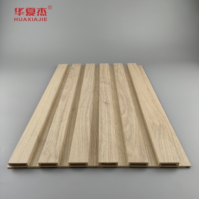 반 스크래치 자연 나무 Wpc 벽 패널 야외 장식 laminated Wpc 패널 플루트 보드
