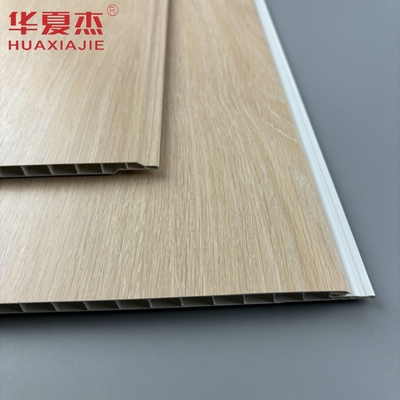 현대적인 디자인 오크 색의 pvc 벽 패널 u 모양 pvc 내부 패널 습기 방지 건축 재료