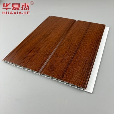 U 모양의 pvc 벽 패널 집 거실 장식용 붉은 나무 수분 방지 pvc 천장 패널
