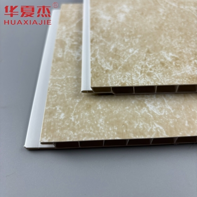 노란 대리석 Pvc 욕실 벽 패널 250mmx8mm 쉽게 설치 장식